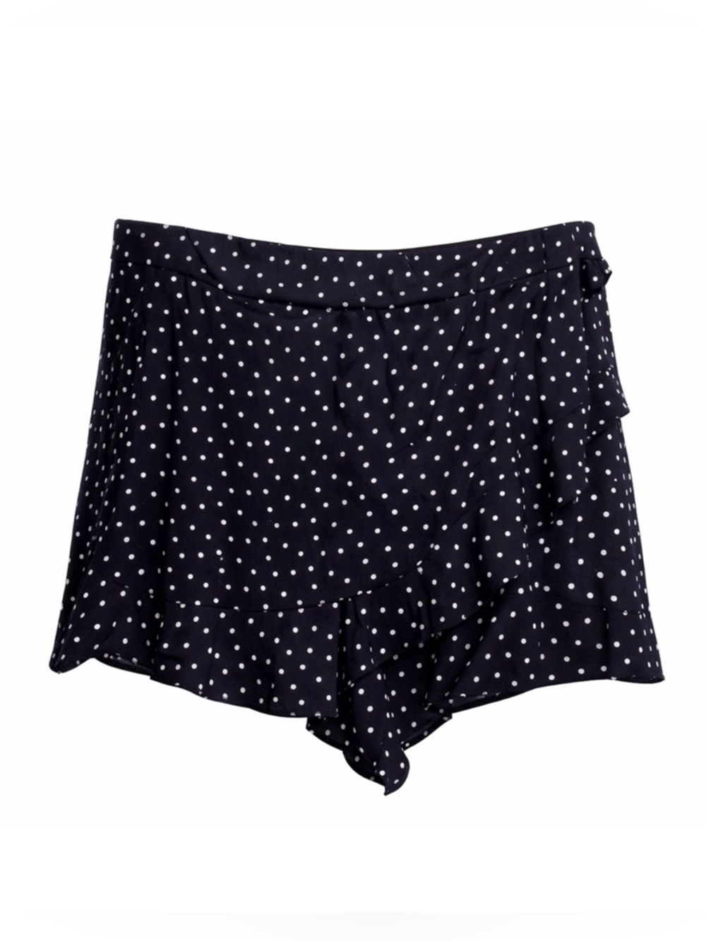 LOFT Navy Polka Dot Skort Flowy Ruffle Hem Classic Chic Size 18